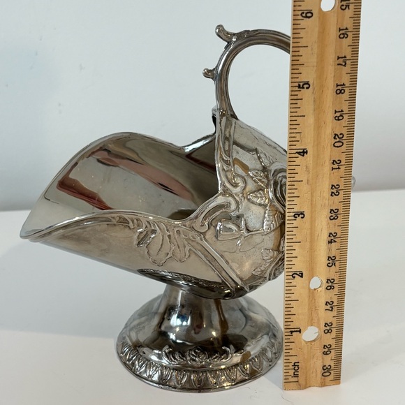 Vintage French silver plated sugar scuttle ornate rose detail Bridgerton style - Picture 11 of 12